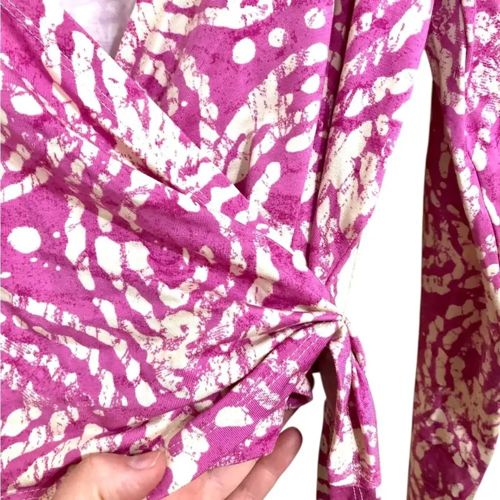 Antropologie Daily Practice Cropped Wrap Pink Knit Top Size Medium